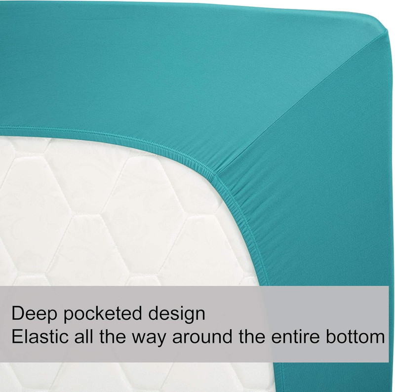 Stretch Queen Fitted Sheet Only - Jersey Knit & Soft Cozy T-Shirt Like, 4-Way St gallery