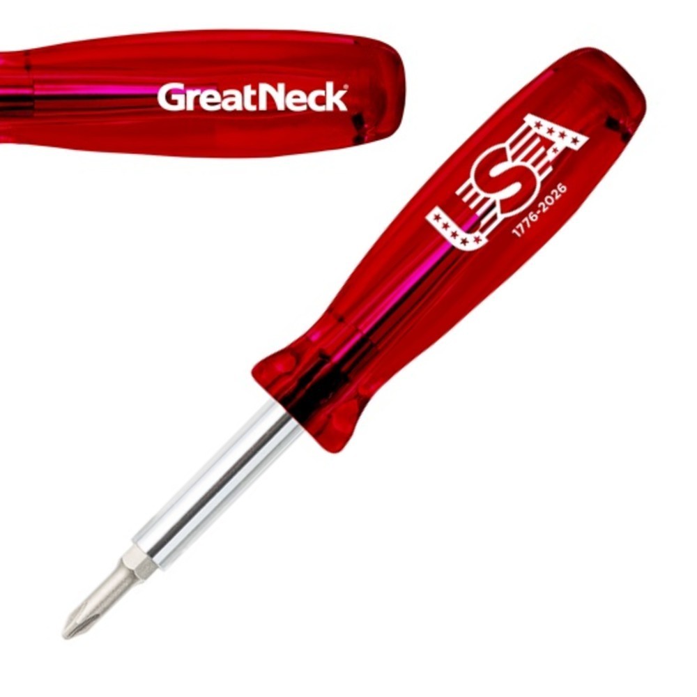 Greatneck America 250 Multi-Bit Screwdriver, 6 in 1 Phillips Flat Slotted USA gallery