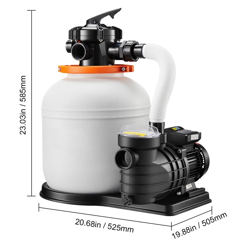 Uimoso 14" Sand Filter Pump with Timer, 0.75HP, 3500 GPH for Above Ground Pools gallery