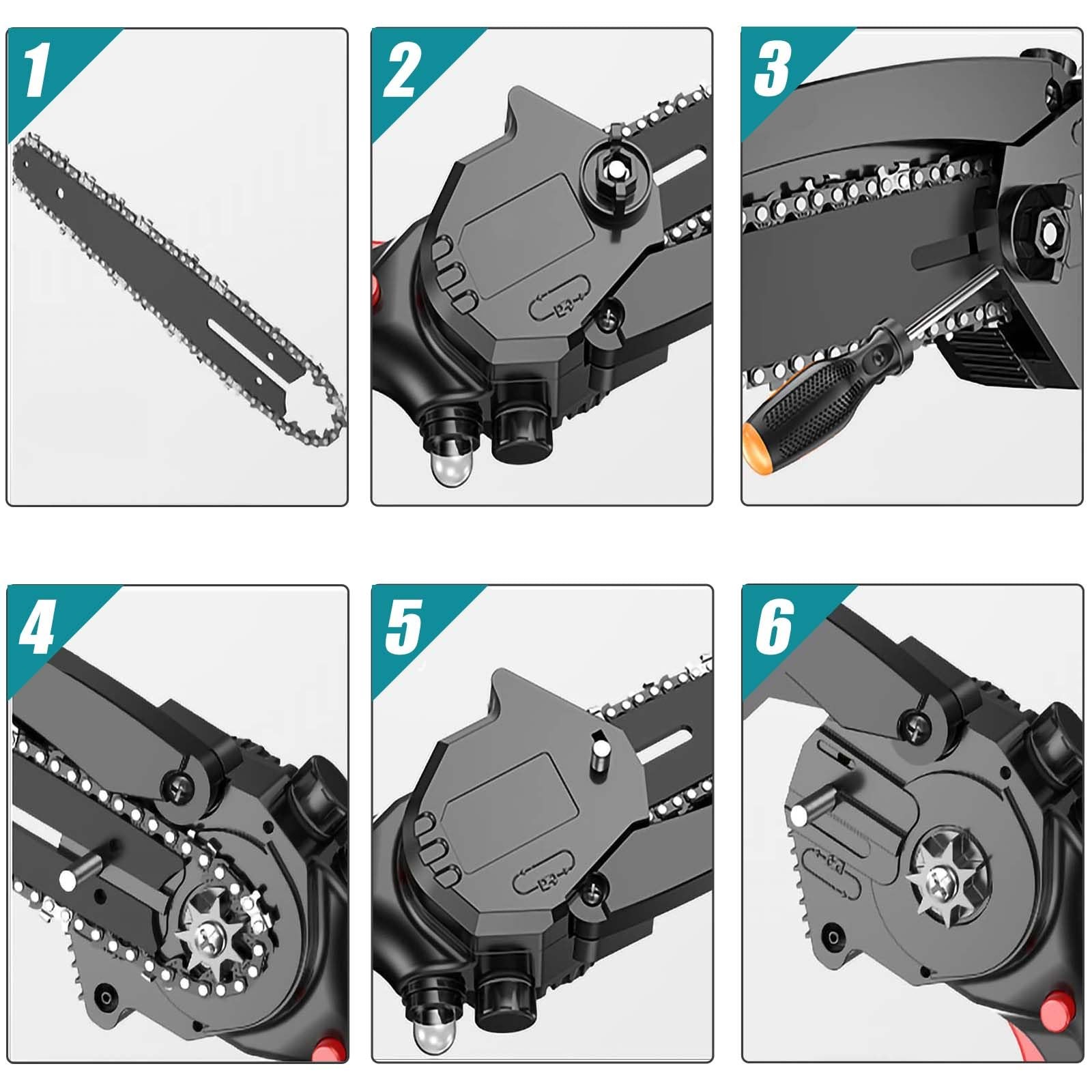 6 Inch Chainsaw Chain 5 Pieces Replacement Chains for All 6-inch Cordless Ele... gallery
