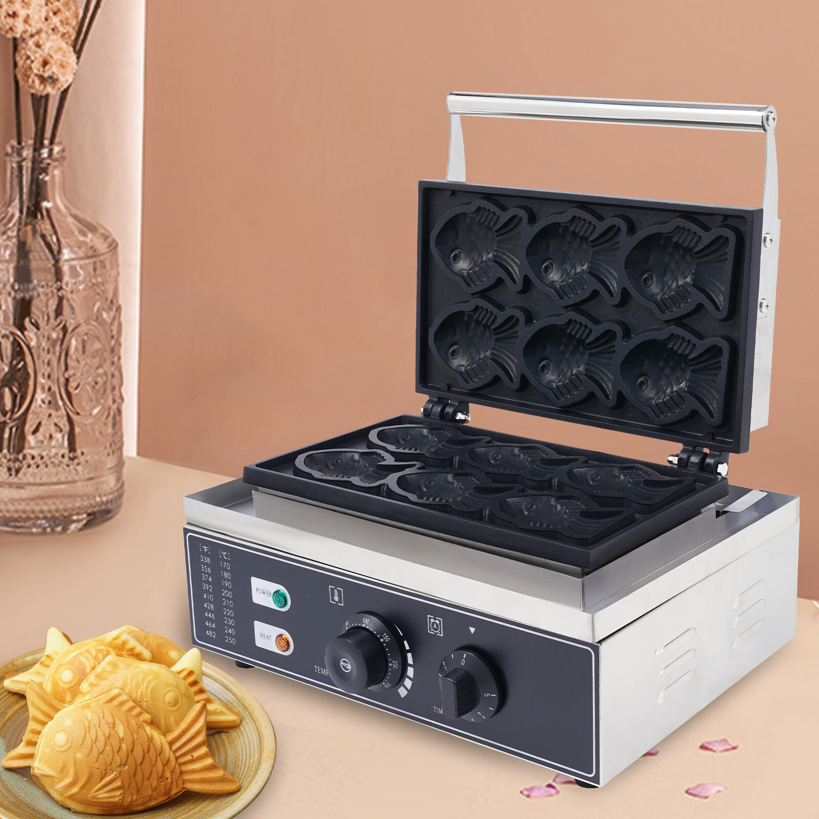 Electric Waffle Baker Taiyaki Maker Machine Non-stick Commercial/Household 1.5KW gallery