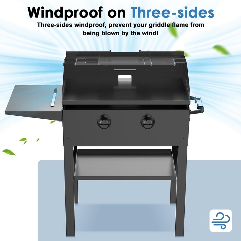 Universal Griddle Wind Guard and Warming Rack Set for Griddle From 28" to 36"... gallery