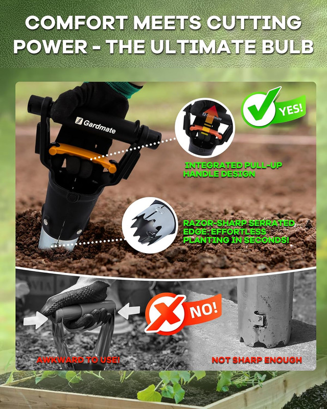 Bulb Planter Tool - One-Touch Automatic Bulb Planter for Bulbs, Seeds & Seedling gallery