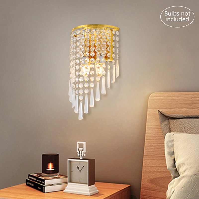 Crystal Wall Light Sconces Lighting Fixture Modern Semicircle Wall Mount Lamp gallery
