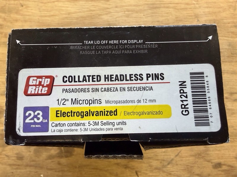 5 Pkgs New Grip Rite Collated Headless Pins 1/2” 23 Ga 3000pcs In Each gallery