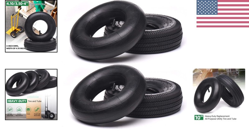 Versatile 10-Inch Utility Tire Combo - Heavy-Duty Replacement, Multi-Terrain Use gallery