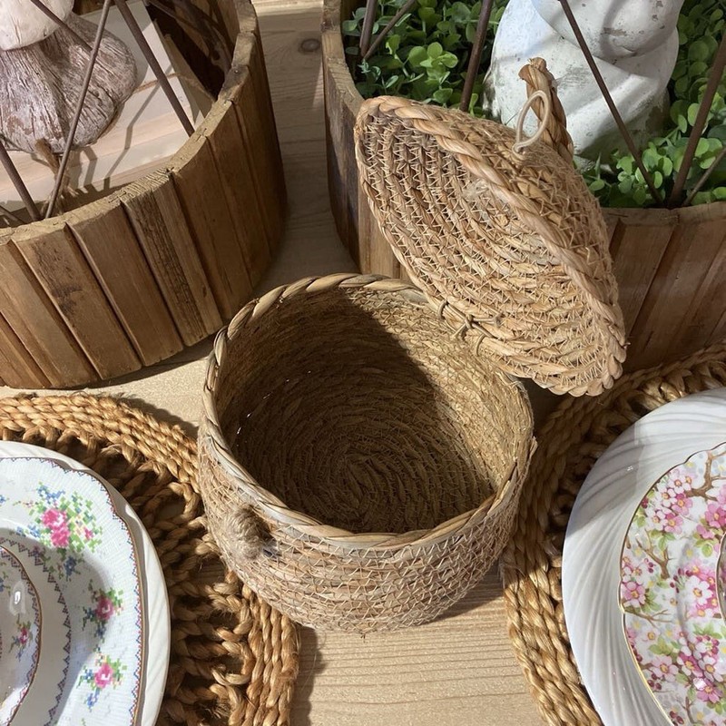 Woven Beehive Baskets Natural Grass Rustic Farmhouse Container New gallery