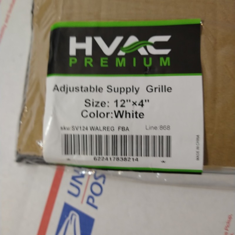 12"w X 4"h ADJUSTABLE AIR SUPPLY DIFFUSER - HVAC Vent Cover Sidewall or Ceiling gallery