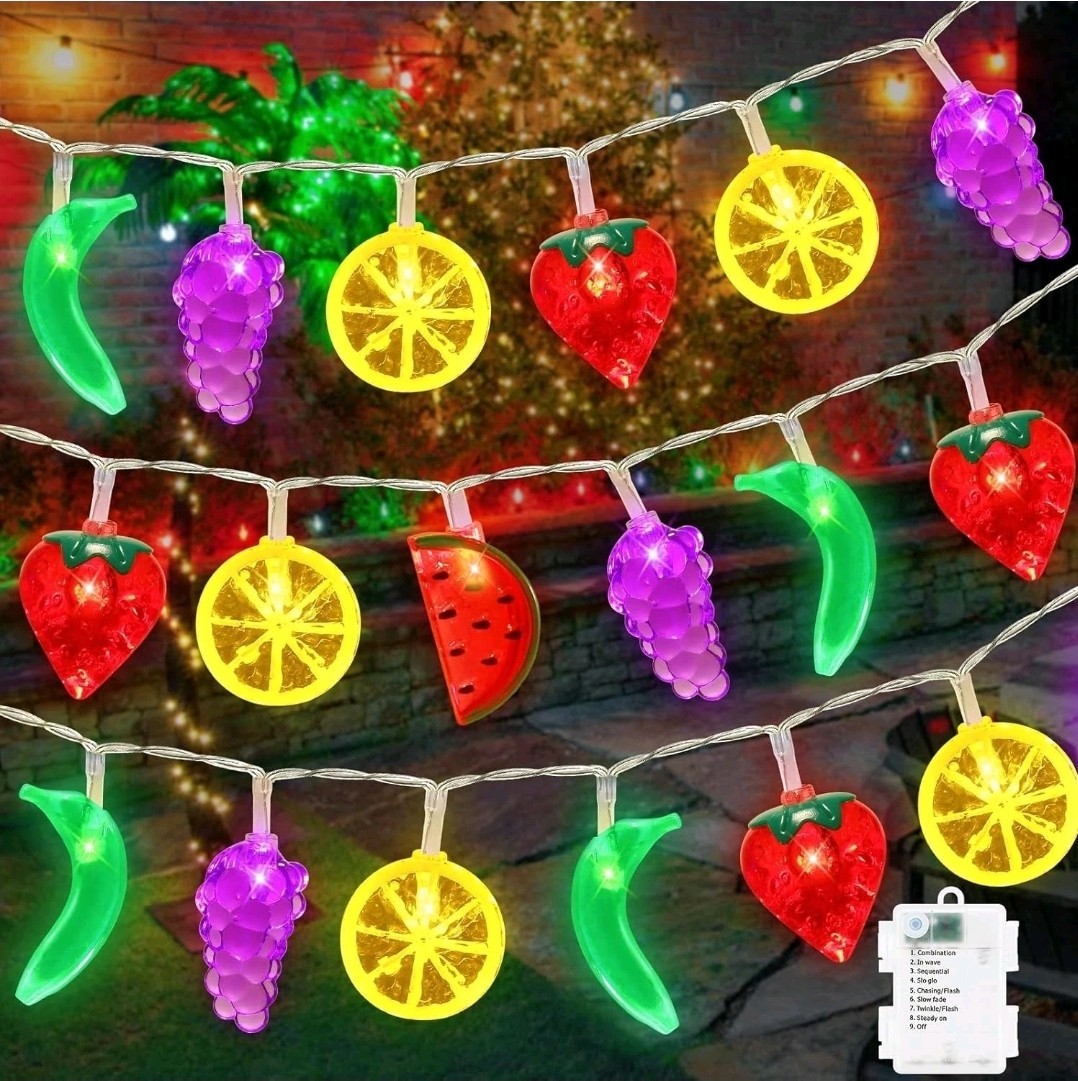 Fruit 30 String LED 16 Ft Indoor Outdoor Lights Battery Operated 8 Modes gallery