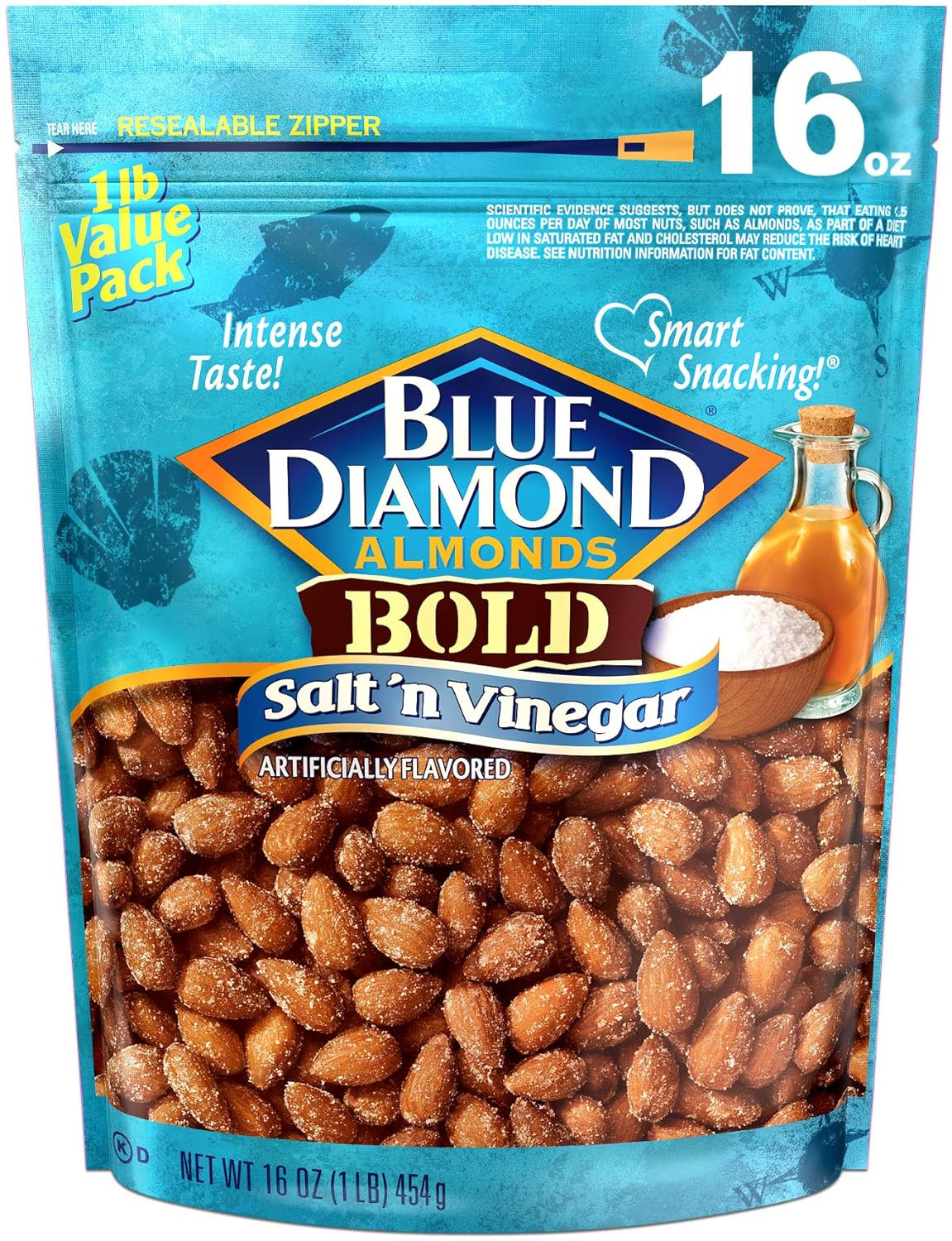 Blue Diamond Almonds, Bold Salt 'n Vinegar, 16 Ounce (Pack of 1) gallery