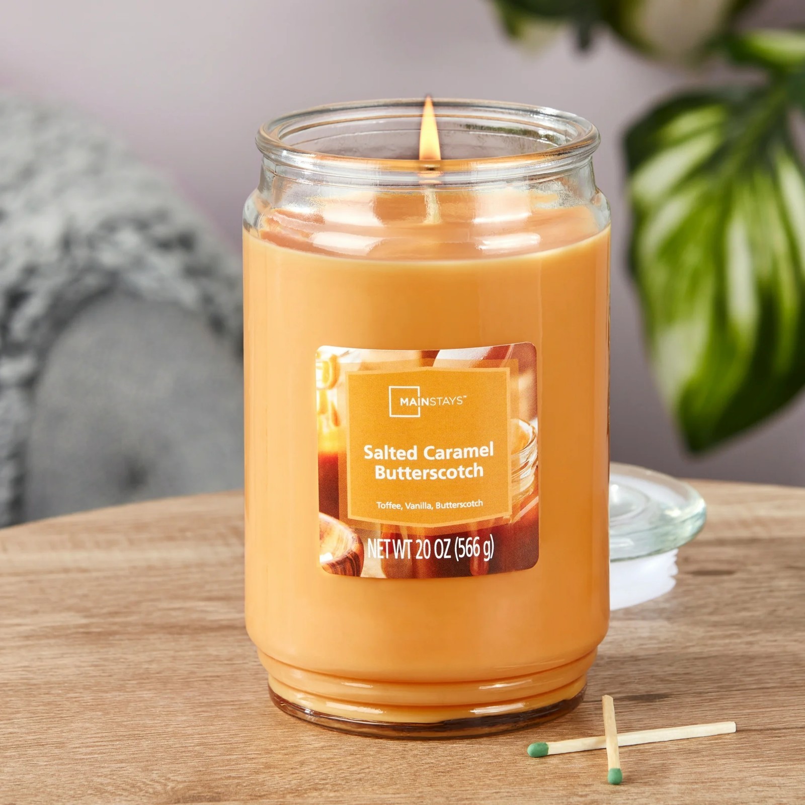 Mainstays Single-Wick Scented Glass Jar Candle, Salted Caramel Butterscotch gallery