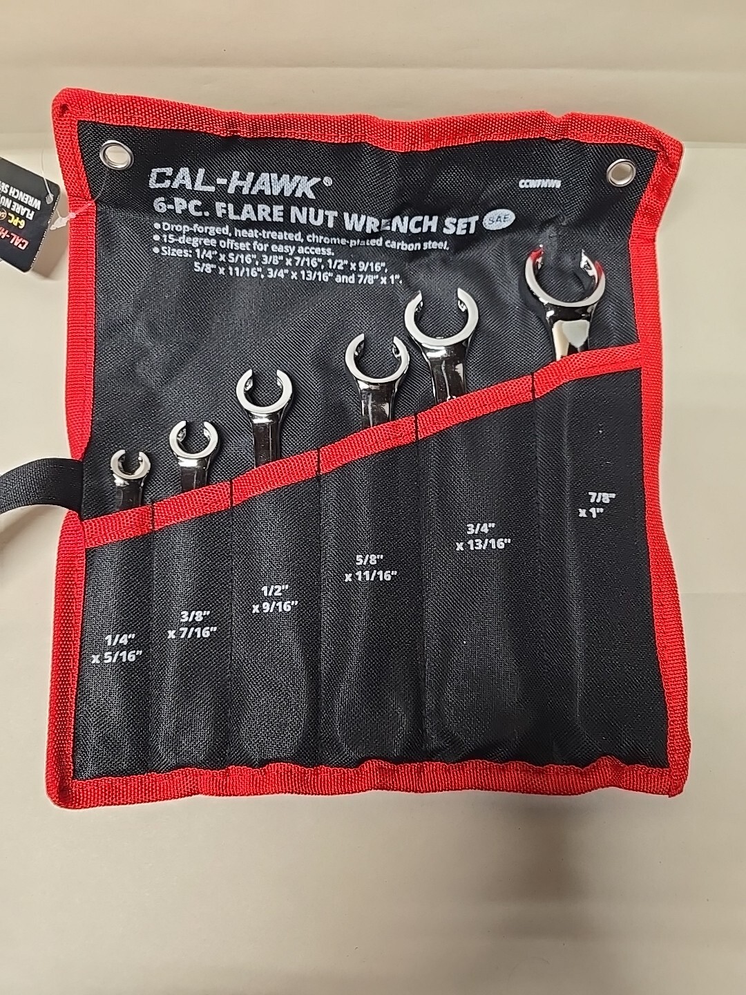 6pc Flare Nut Wrench Set SAE Standard Sizes Cal-Hawk 1/4- 1 Inch gallery