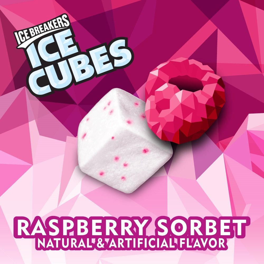 Ice Breakers Ice Cubes Sugar Free Gum with Xylitol, Raspberry Sorbet, 40 Piece gallery
