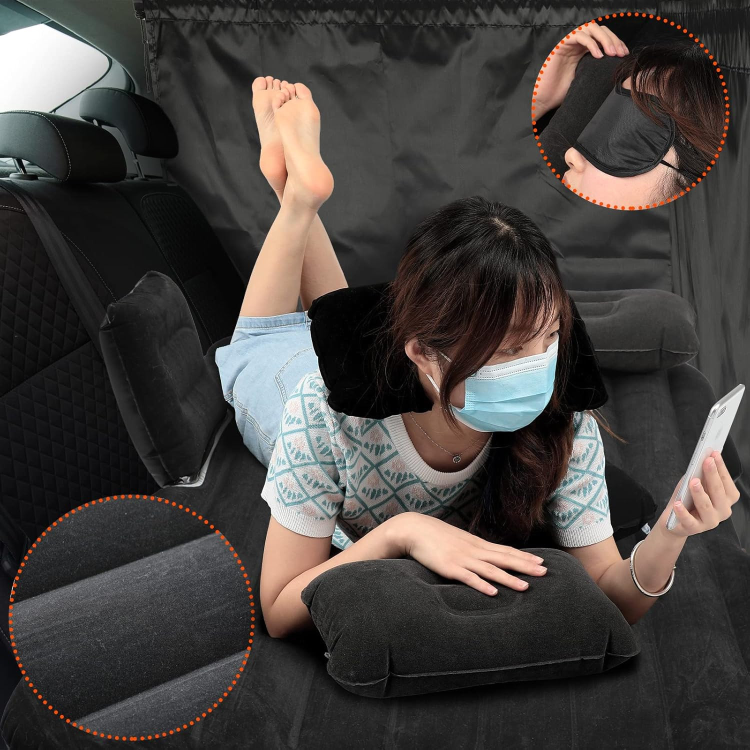 12 Pcs Car Air Mattress Back Seat Inflatable Bed SUV Car Camping Backseat Truck gallery