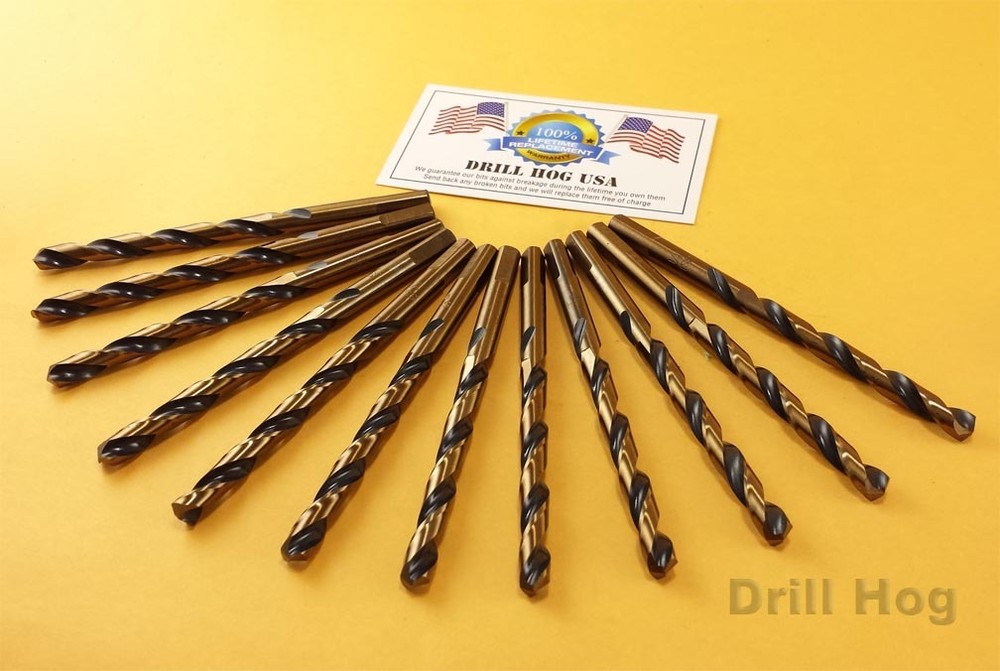Drill Hog USA 1/8" Drill Bits & 1/4" Molybdenum M7 6 of Each Lifetime Warranty