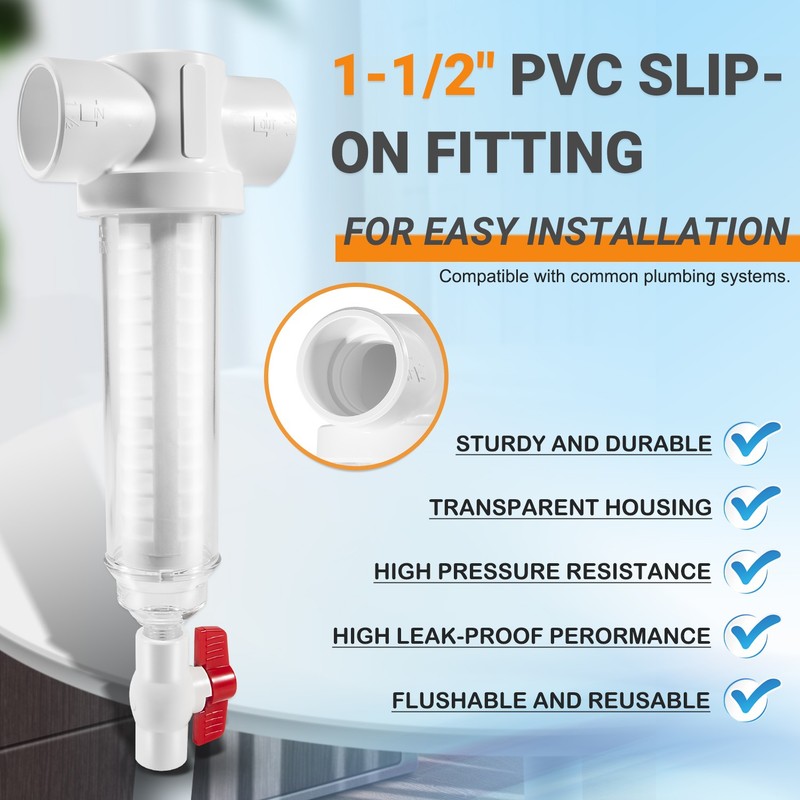 Replace For Rusco/Vu-Flow 1-1/2" Spin Down Filter 100 Mesh Sediment Water Filter gallery