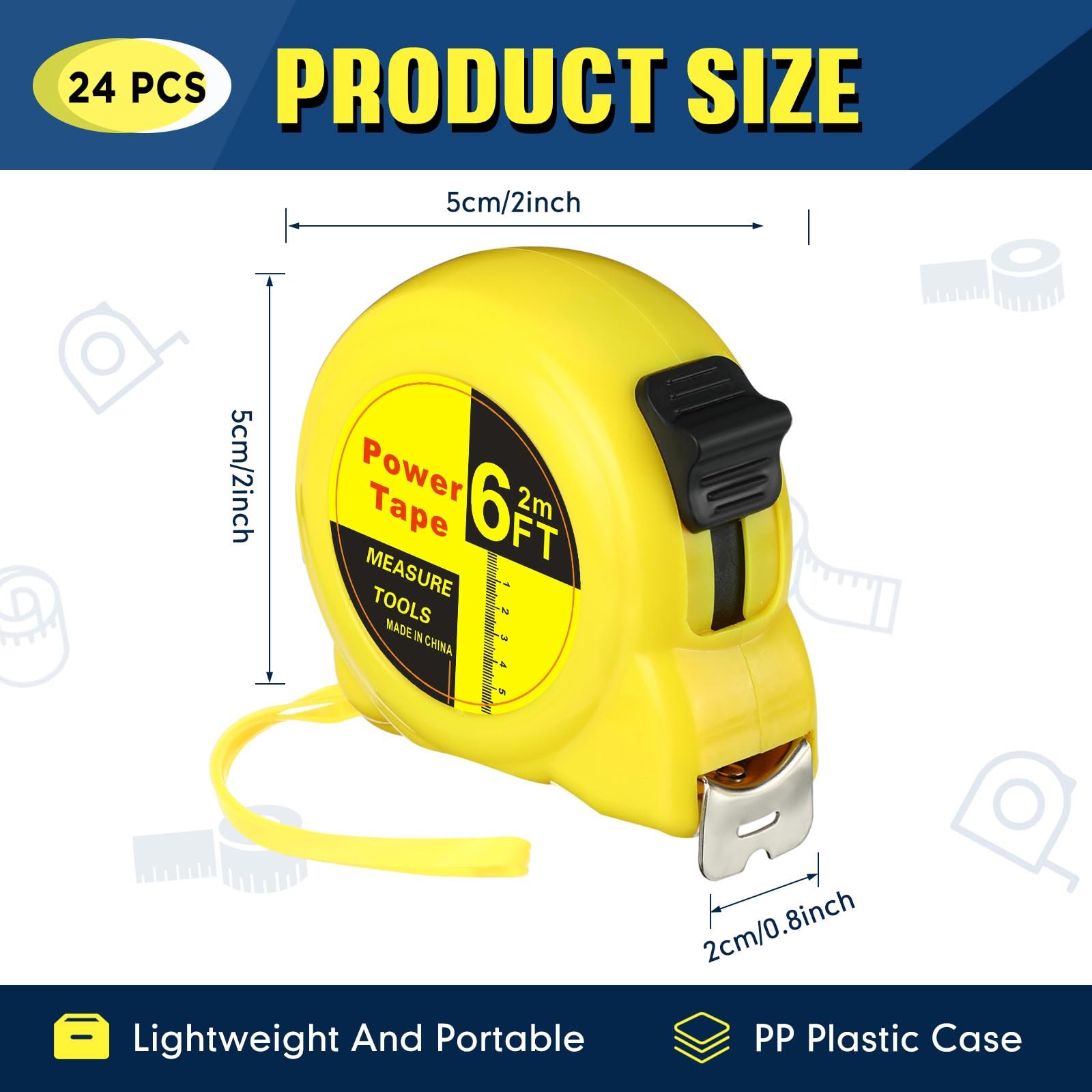 24 Pcs 6 ft Mini Tape Measure Retractable Bulk Small Measuring Tape Pocket Si... gallery