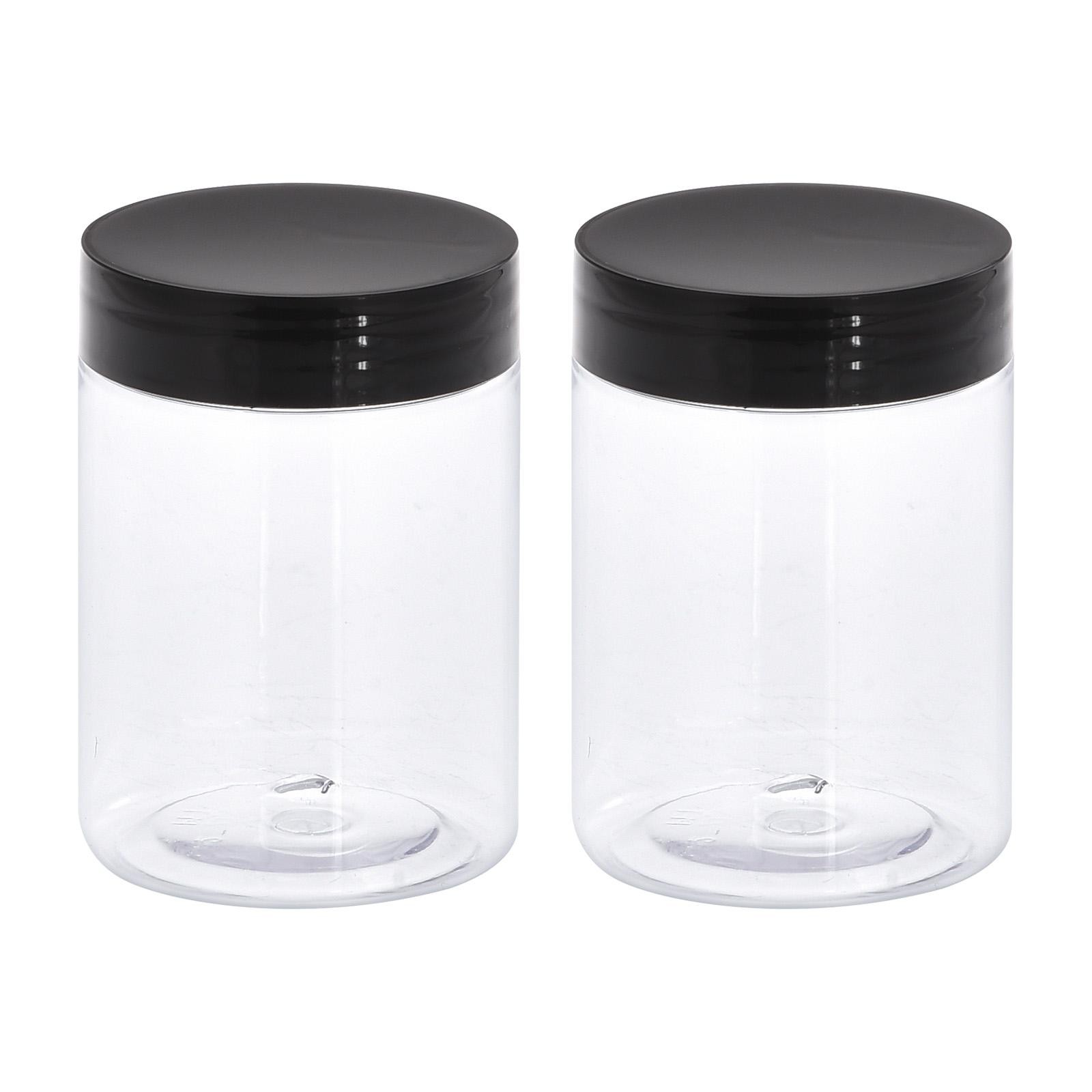 2Pcs 10oz 300ml Round Plastic Jars with Black Screw Top Lid for Storage gallery
