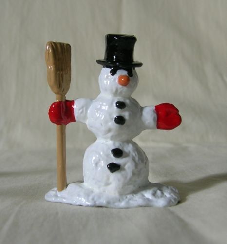Classic Traditional hand-painted Snowman, Christmas Village holiday train layout gallery
