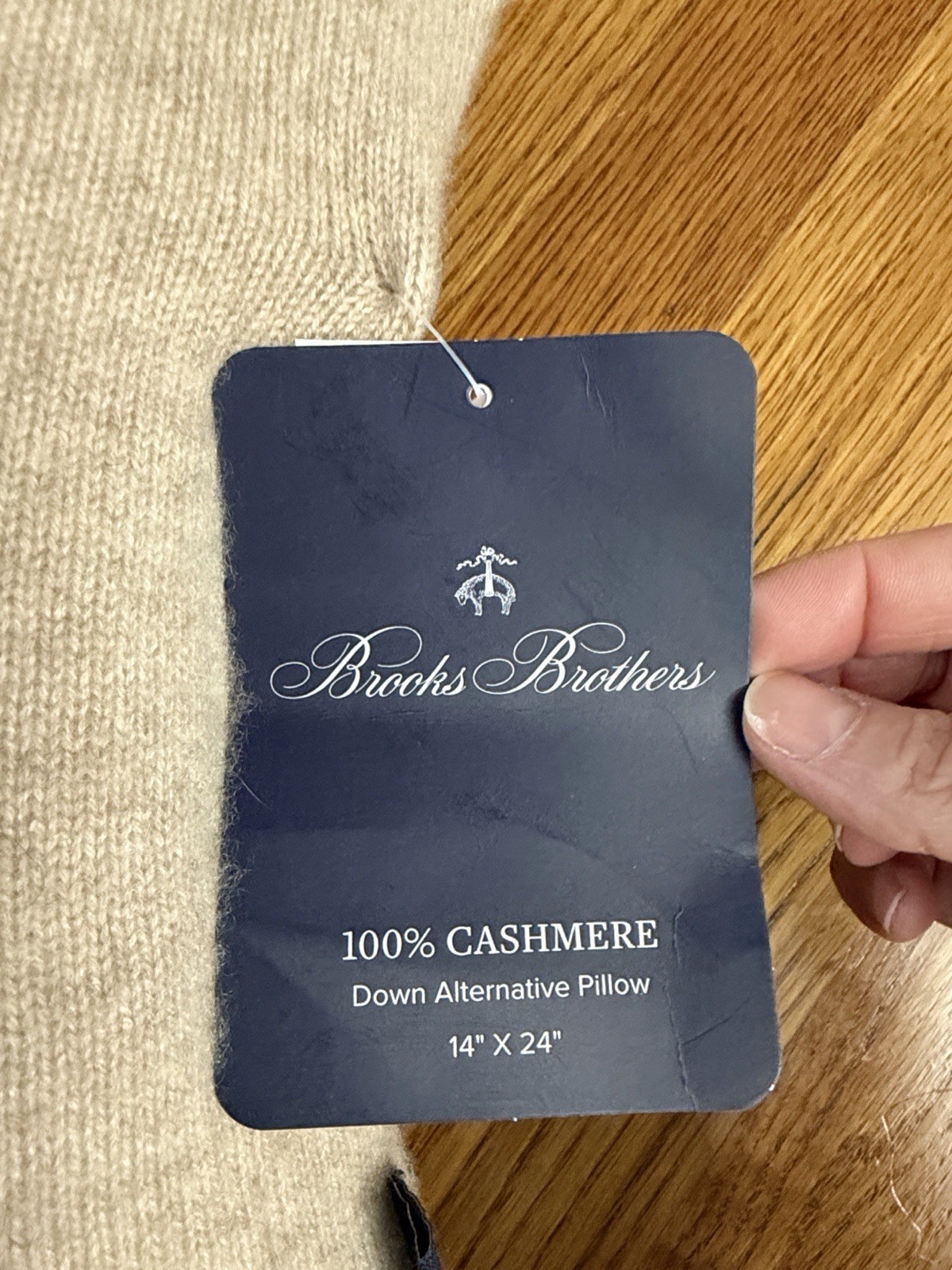 Brooks Brothers 100% Cashmere Cover Rectangular Lumbar Down Alternative Pillow gallery