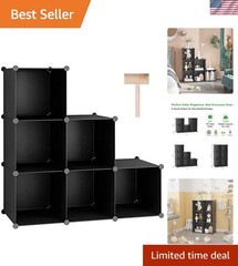 6-Cube Storage Organizer, Stackable Storage Cubes Shelves, Portable Bookshelf…