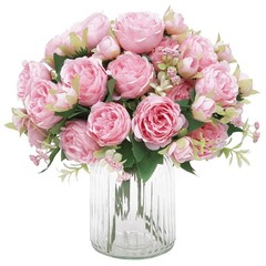 2 Packs Peonies Artificial Flowers Light Pink Artificial Peonies Silk Peonies