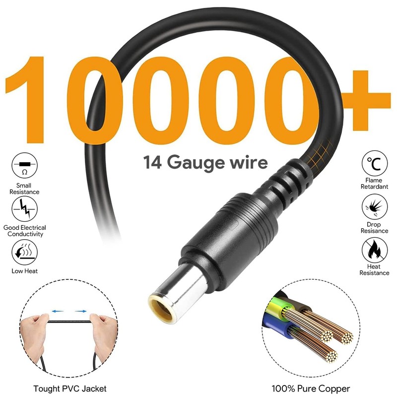 MJPOWER 30Ft Jackery Extension Cable 14AWG 8mm Solar Panel Black gallery