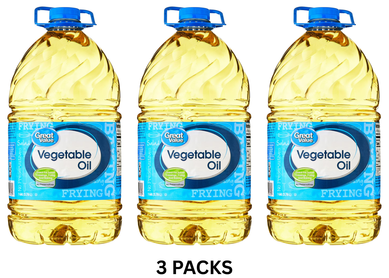 3 pack Great Value Vegetable Oil, 1 Gallon choice for all of your cooking gallery