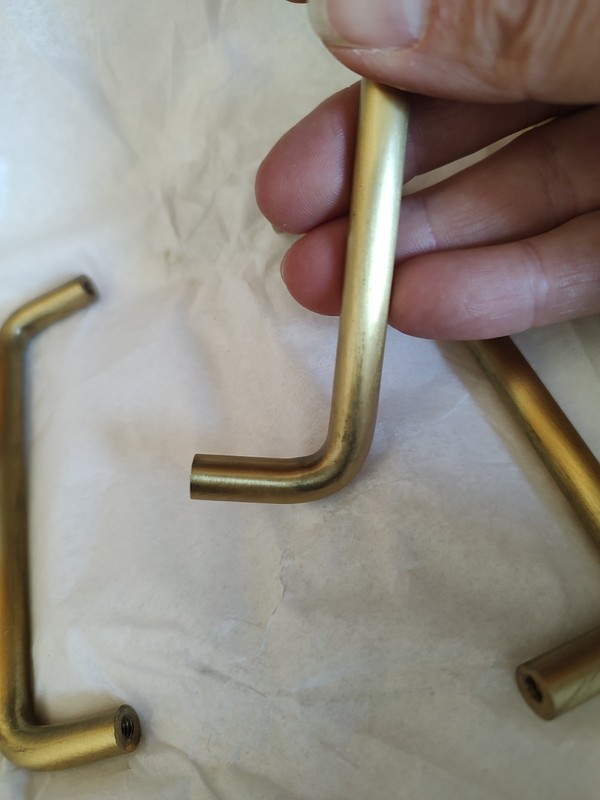 COLONIAL BRONZE #753-US4 WIRE PULL, NATURAL SATIN SOLID BRASS, 4" C-C gallery