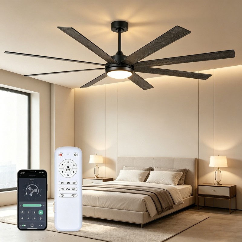 Reversible DC Motor Smart Ceiling Fan Light, Quiet Height Adjustable Indoor gallery