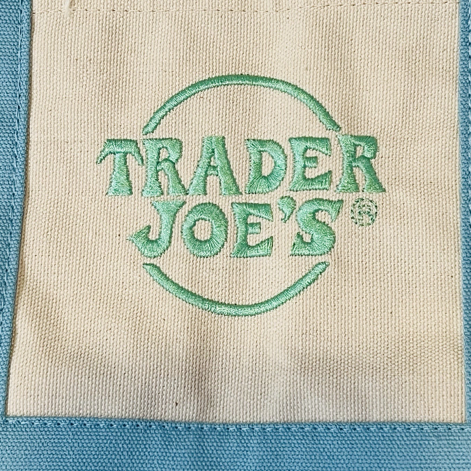 Trader Joe’s 2026 Mini Canvas Pastel Reusable Tote Bag Blue - BRAND NEW | US gallery