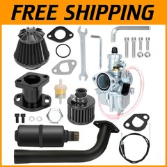 Complete Carburetor Stage 2 Kit with Muffler for Go Kart & Mini Bike Enthusiasts