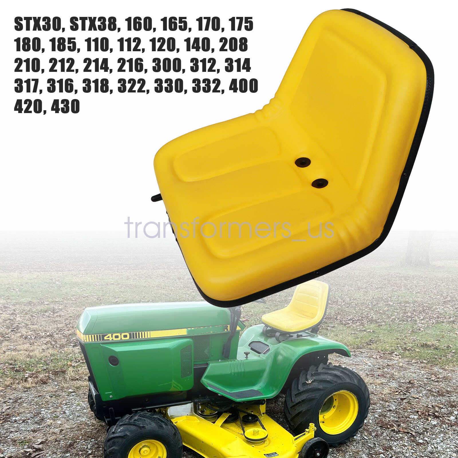 For John Deere Lawn Mower Garden Tractor Seat Yellow 318 322 330 332 400 420 430 gallery