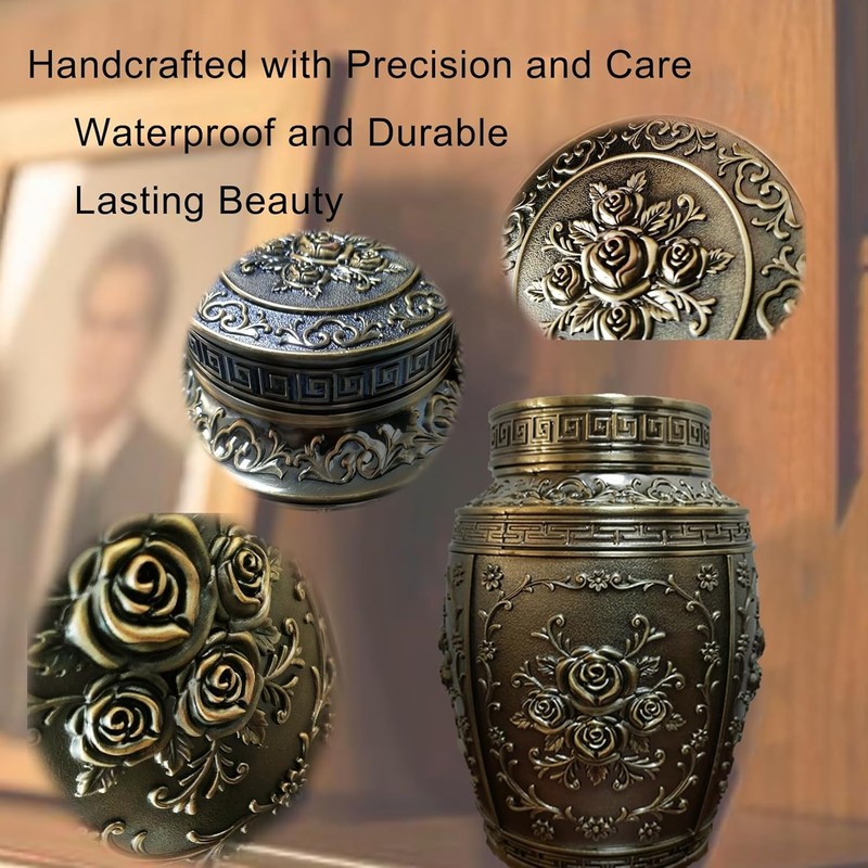 Keepsake Rose Urns for Human Ashes Medium Cremation Burial Urn Bronze gallery