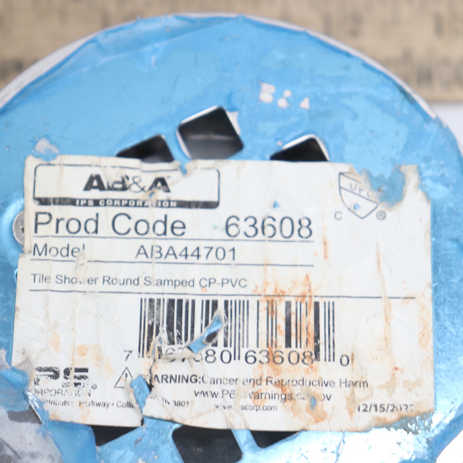 AB&A Shower Drain Low Profile Stainless Steel PVC 2" x 3" ABA44701 - Dirty gallery