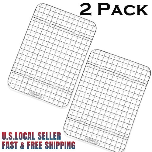 2pk Stainless Steel Cooling Racks for Cooking & Baking Oven-Safe - 8.2" x 11.8" gallery