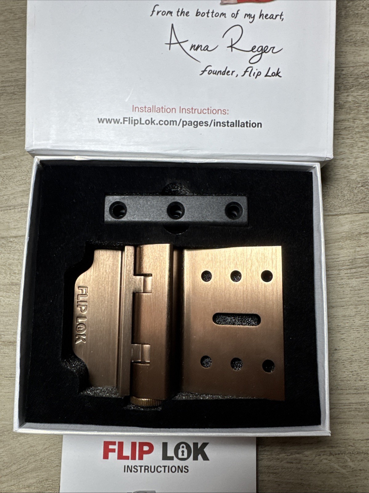NIB Fliplock Inward Swing Door Lock 5 Minutes Installation Home Security Lock gallery