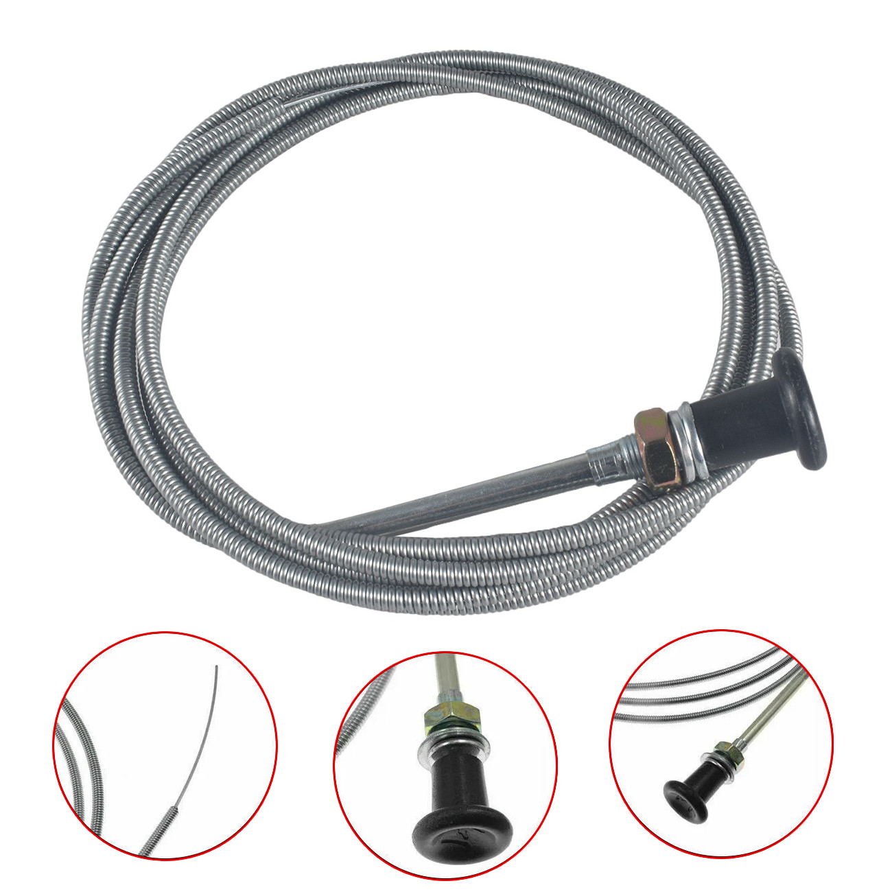 8ft. Universal Control Push Pull Throttle Choke Cable For 60122 Tractor Mower gallery