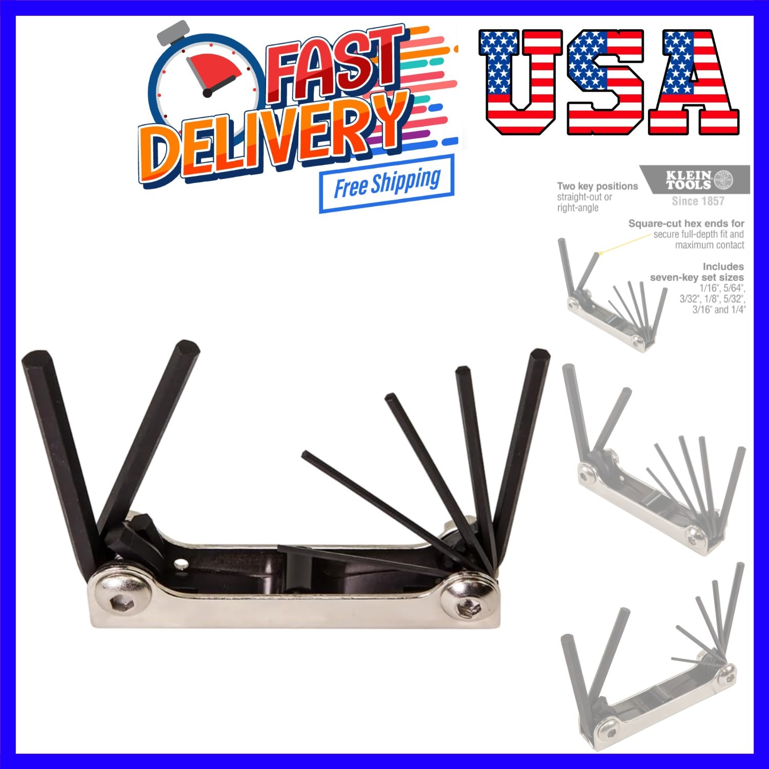 70582 Folding Hex Key Set, 7-Key, Metric Sizes gallery
