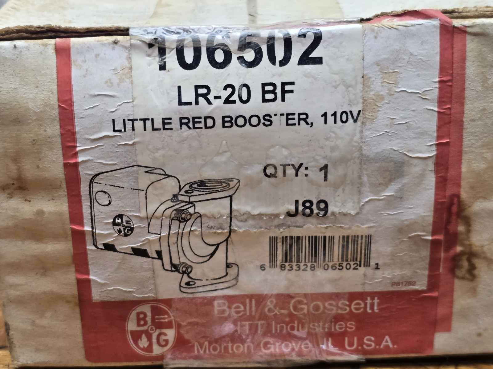 Bell & Gossett LR20BF Little Red Booster Pump 1.0amps 110V 50hz NEW gallery