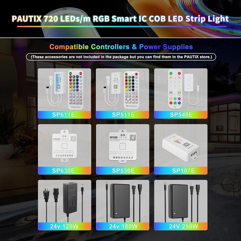 IP65 Waterproof Addressable RGB LED Strip Light 24ft/7.5m Smart IC COB LED Strip gallery