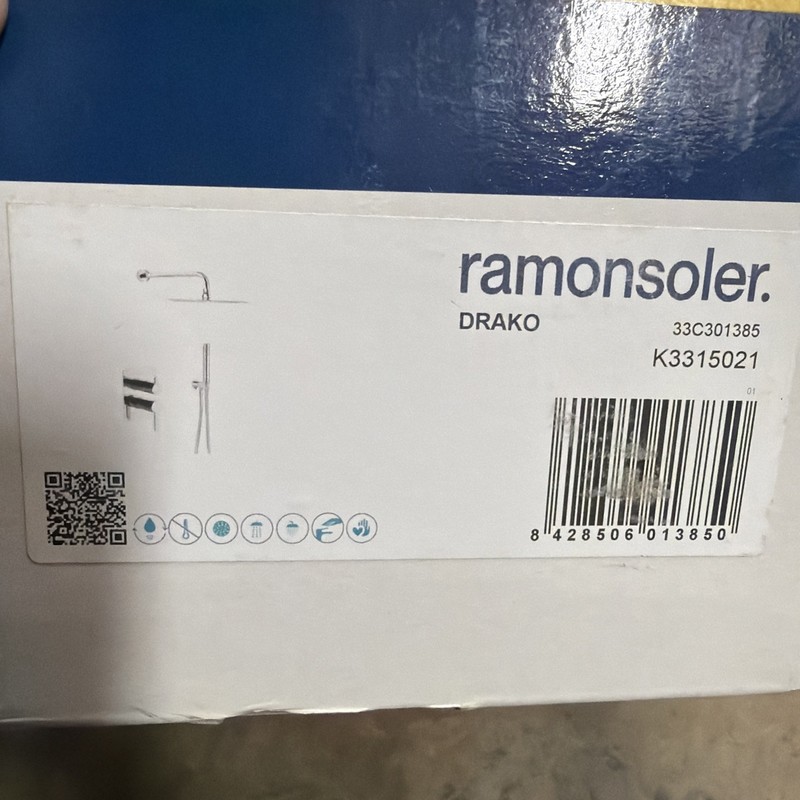 Romansoler Draco Chrome 10” Rain Drop Shower Headset set With Wand And Valves gallery