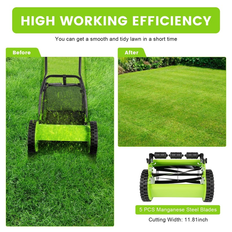 12" Lawn Mower Hand Push Self Propelled Lawn Mower W/ U-shaped Tube NEW gallery