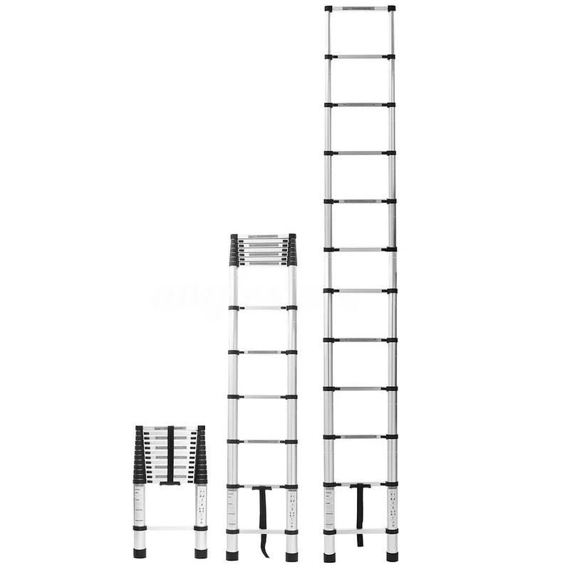 Telescoping Ladder Extension Ladders Folding Non-Slip Aluminum 10.5/12.5/14.5FT gallery