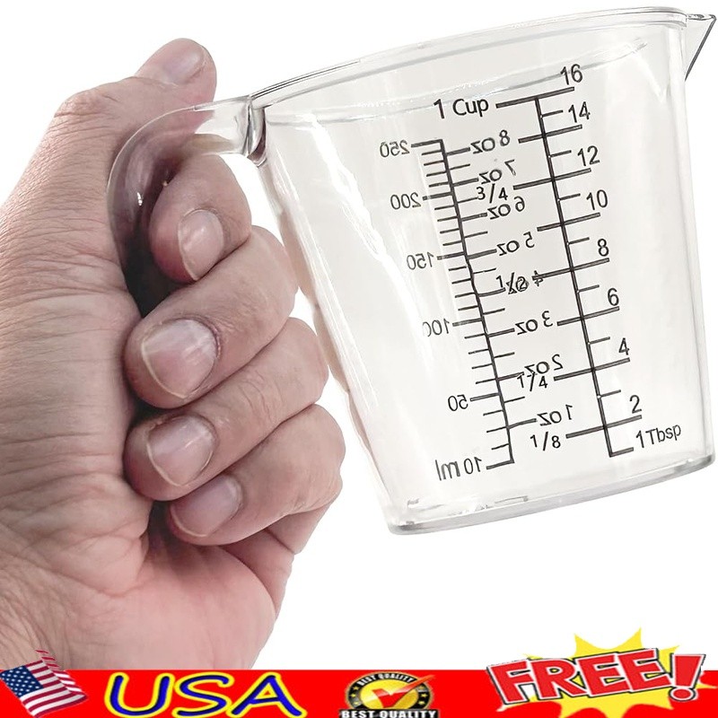 Clear Liquid Measuring Cup 250ml Laser Etched Accurate Baking Cooking DIY New gallery