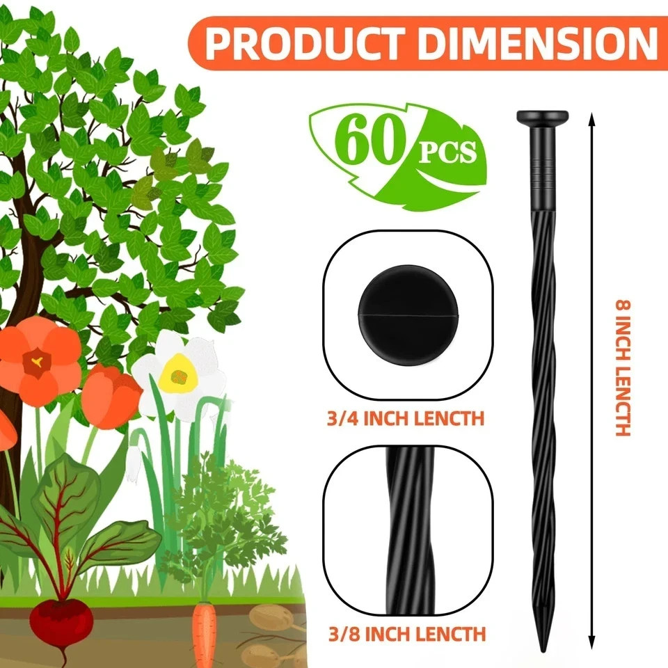 60 Count Plastic Landscape Edging Anchoring Stakes 8-Inch Garden Lawn Yard Lands gallery