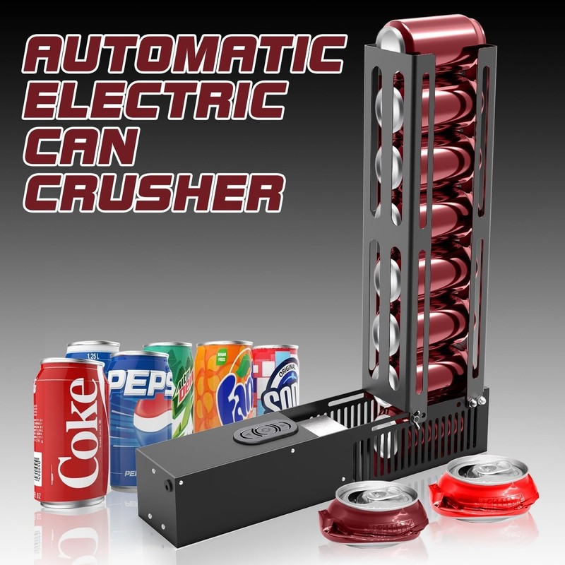 Electric Can Crusher, Automatic Can Crushers for Recycling 8Oz 12Oz & 16Oz Cans, gallery