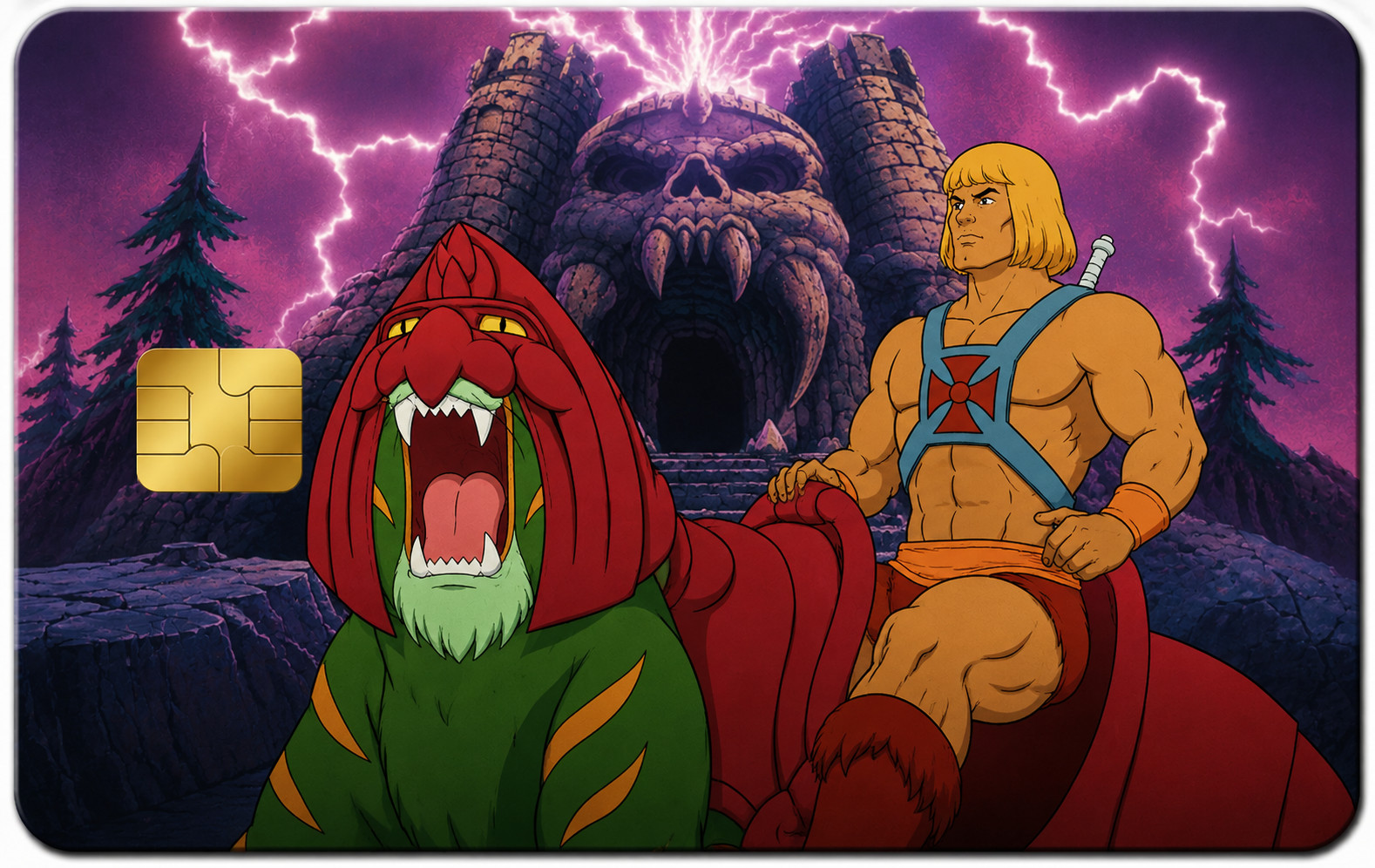 He-Man Cringer Castle Grayskull Credit Card Skin Retro Cartoon Wrap gallery