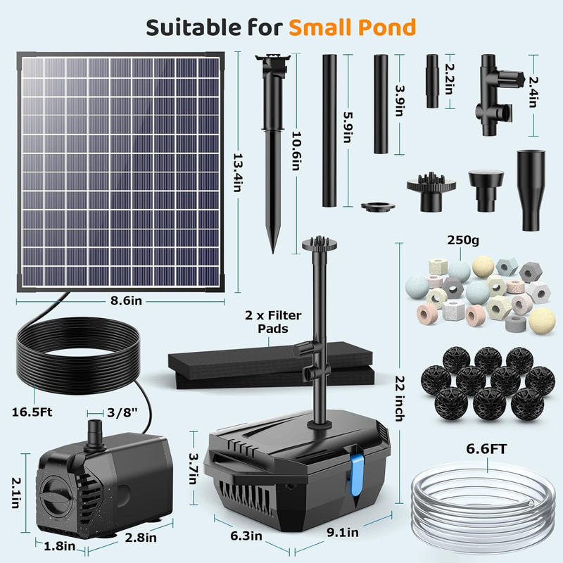 25W Solar Pond Pump with Filter Kit for Garden Waterfalls and Fountains gallery