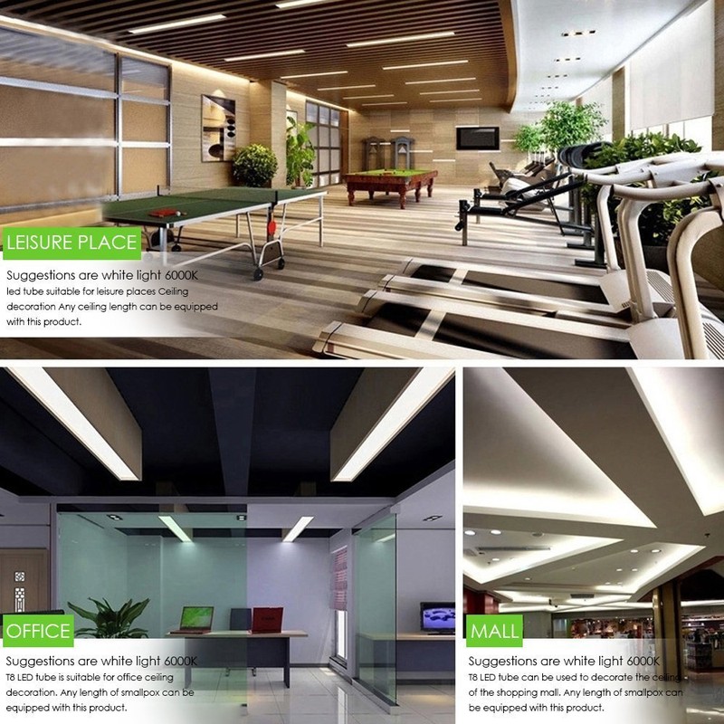 Double Row T8 Integrated 8 Foot Led Bulbs Tube Light 8ft Led Shop Light Fixture gallery